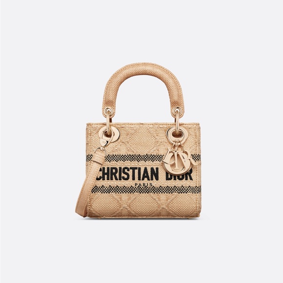 Dior Handbags - Christian Dior Tan Mini Lady D-Lite Bag